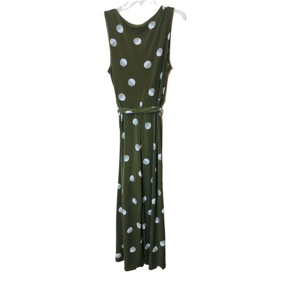 8632 Madison Women's sz large olive polka dot romper - Picture 5 of 6